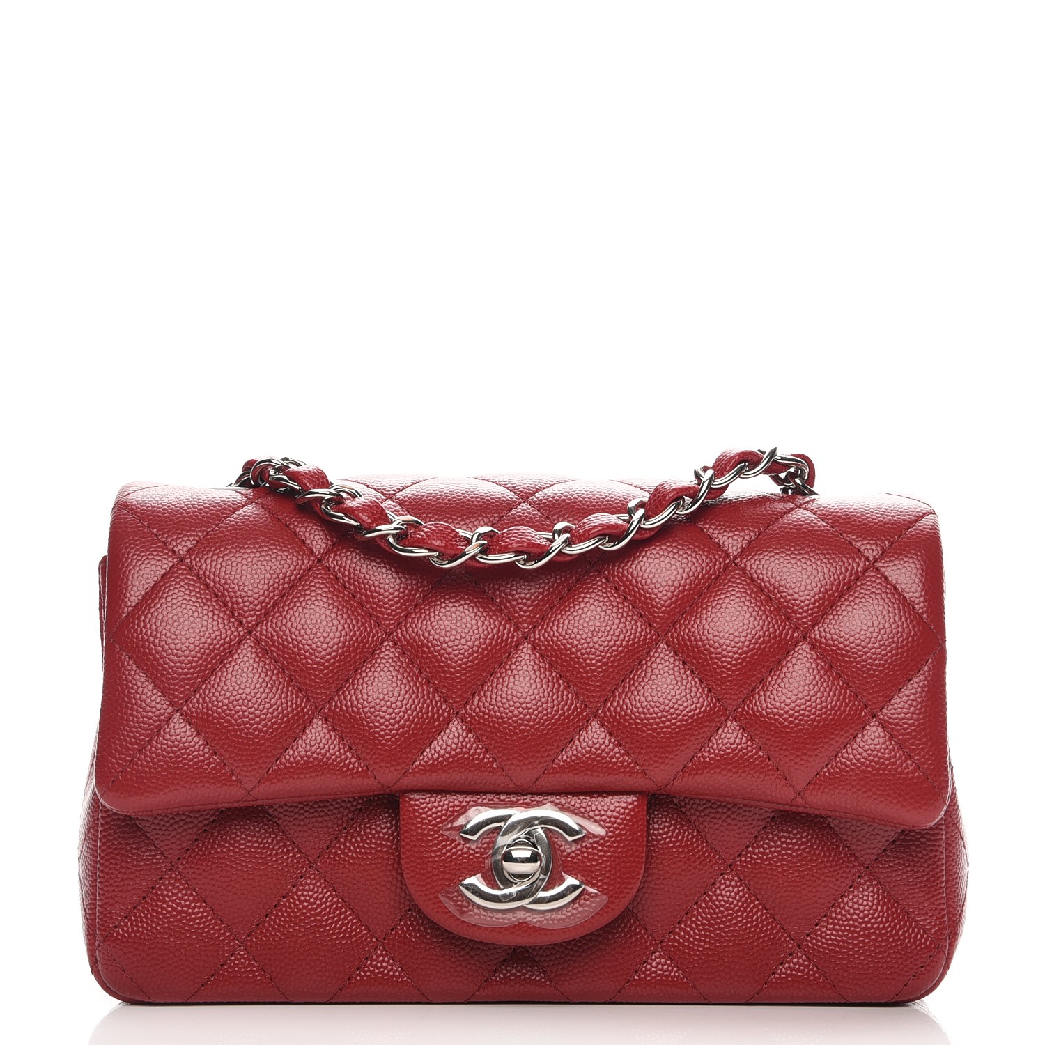 chanel mini red caviar