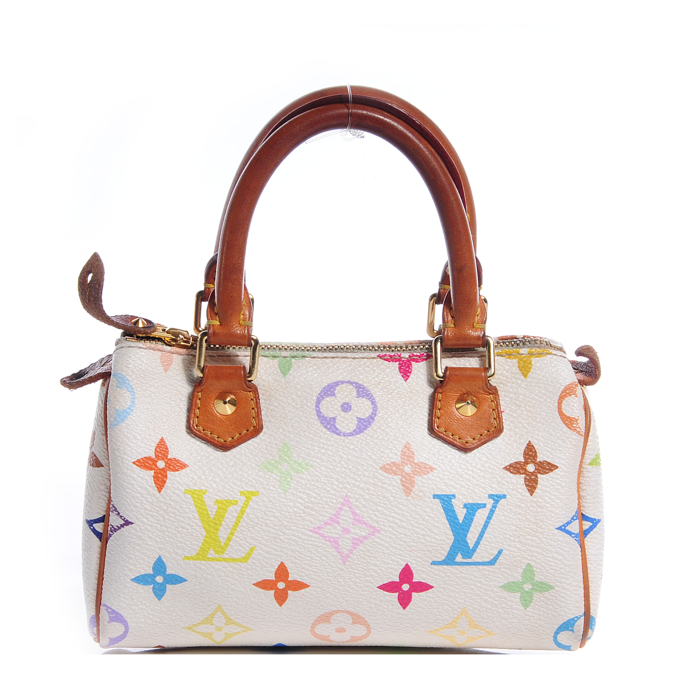 louis vuitton multicolor mini sac hl speedy bag white