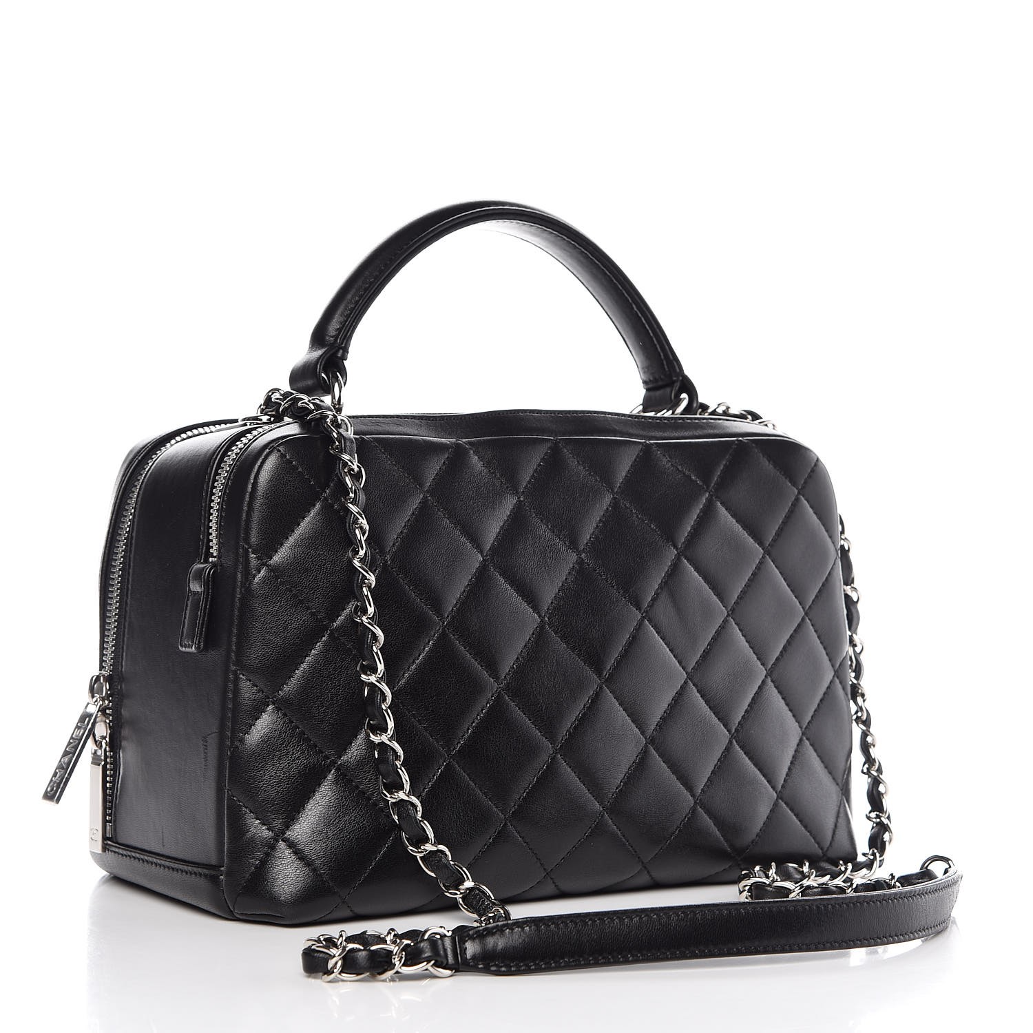 Chanel Lambskin Quilted Medium Trendy Cc Bowling Bag Black Fashionphile