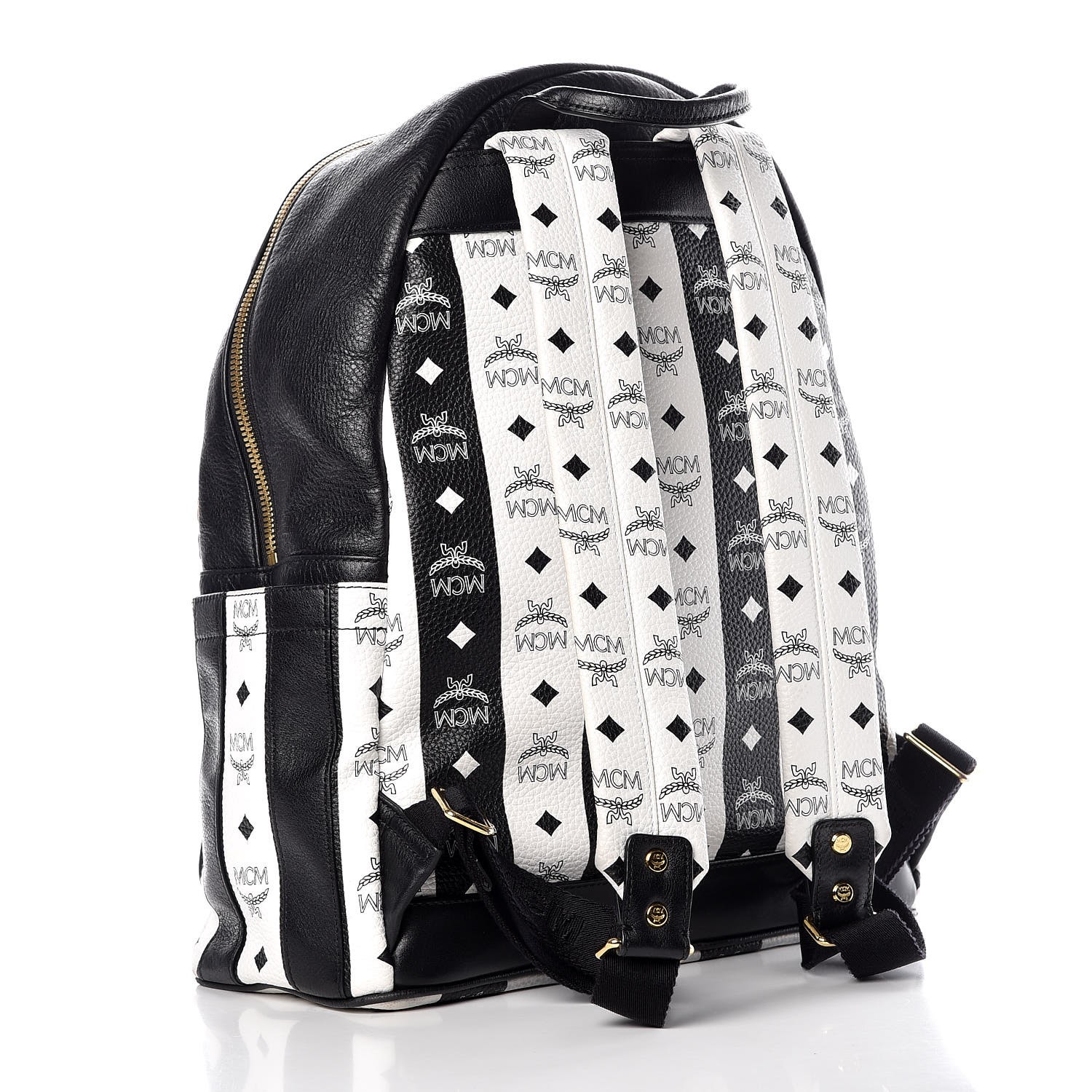 white and black mcm bag