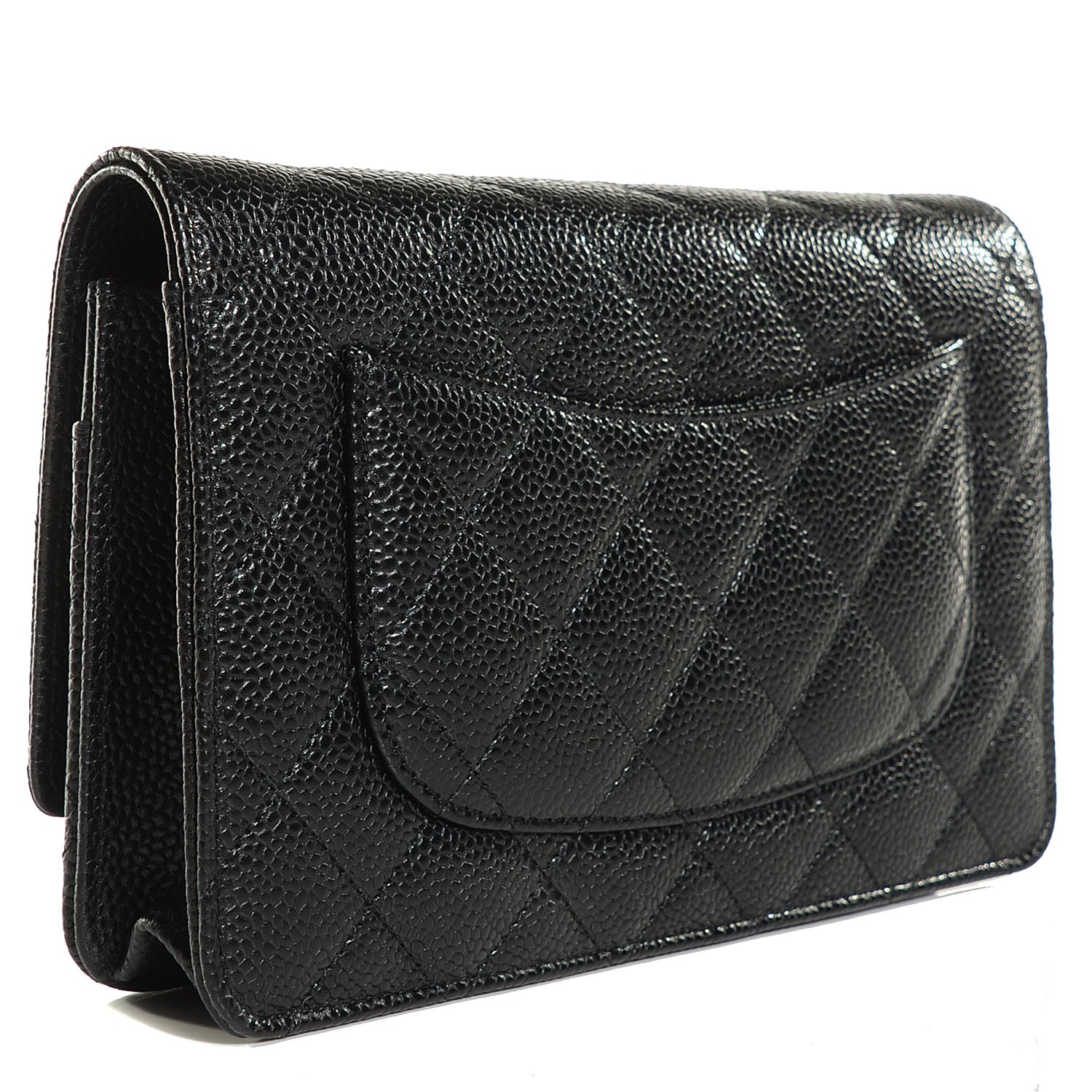 CHANEL Caviar Quilted Wallet on Chain WOC Black 109375