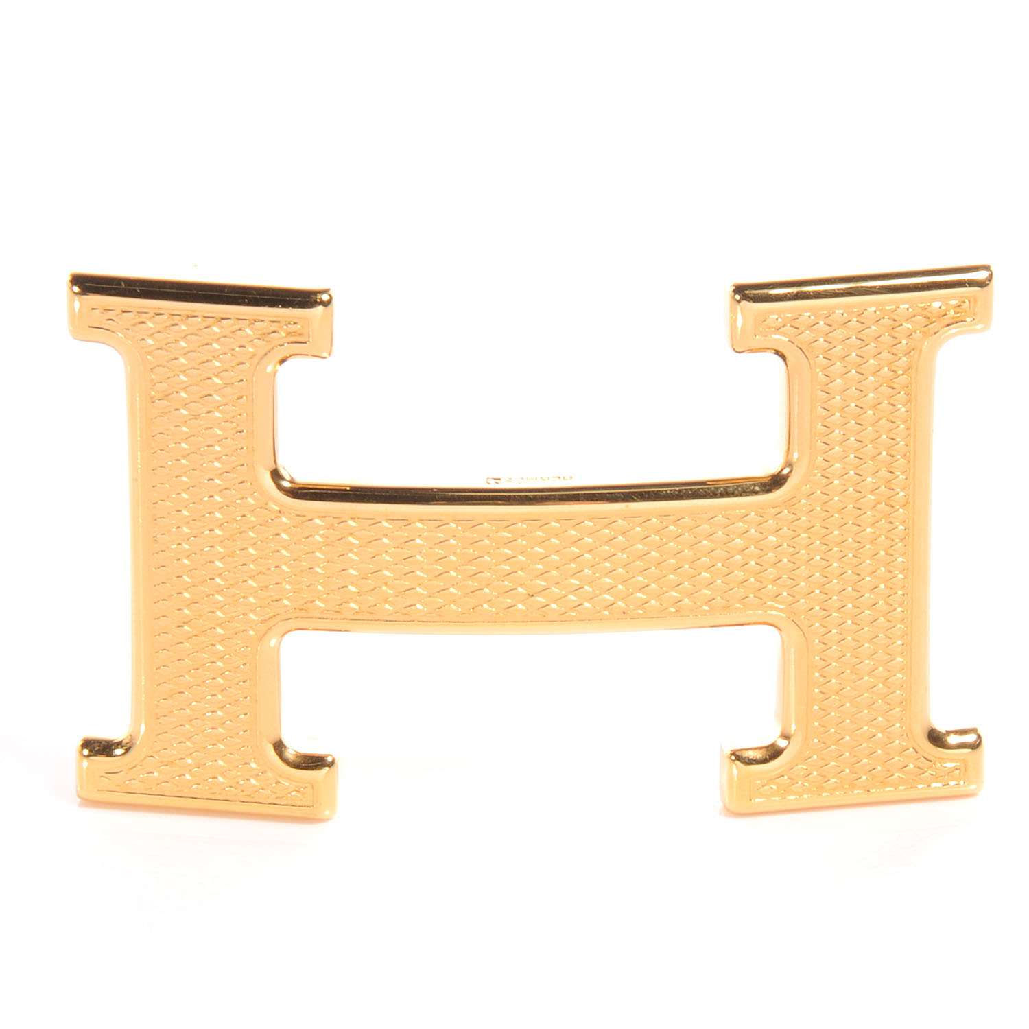 HERMES Guilloche H Belt Buckle Gold 55641 | FASHIONPHILE