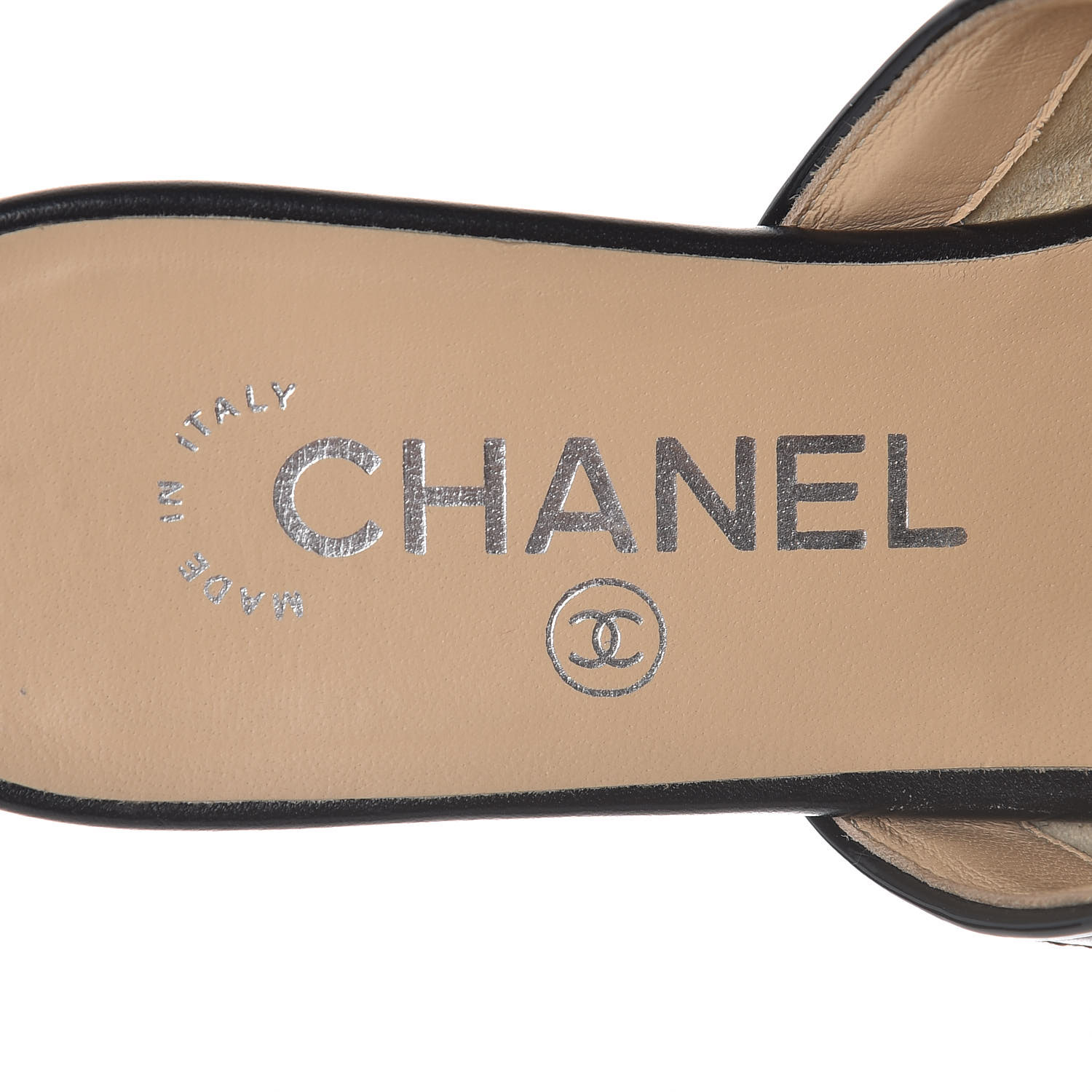 chanel black mules