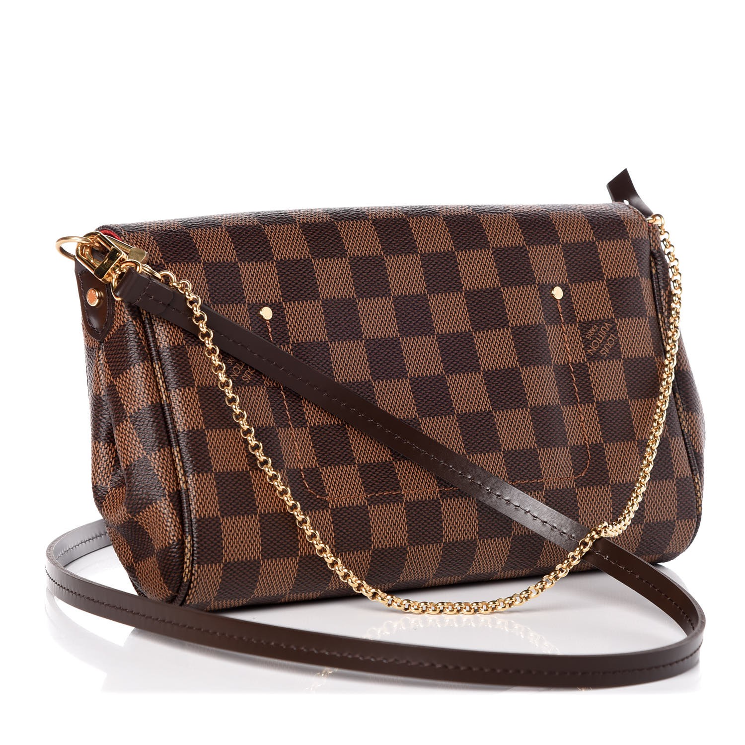 Louis Vuitton Damier Favorite MM N41129 Shoulder Bag Brown Free