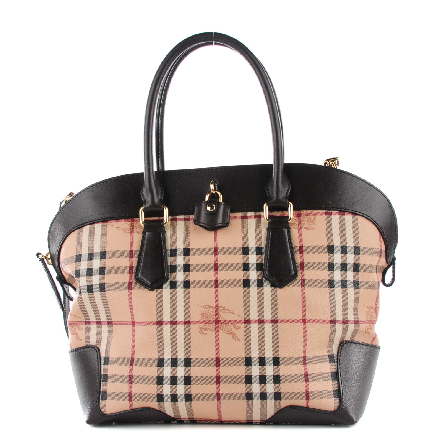 BURBERRY Haymarket Check Medium Primrose Tote Chocolate 113821