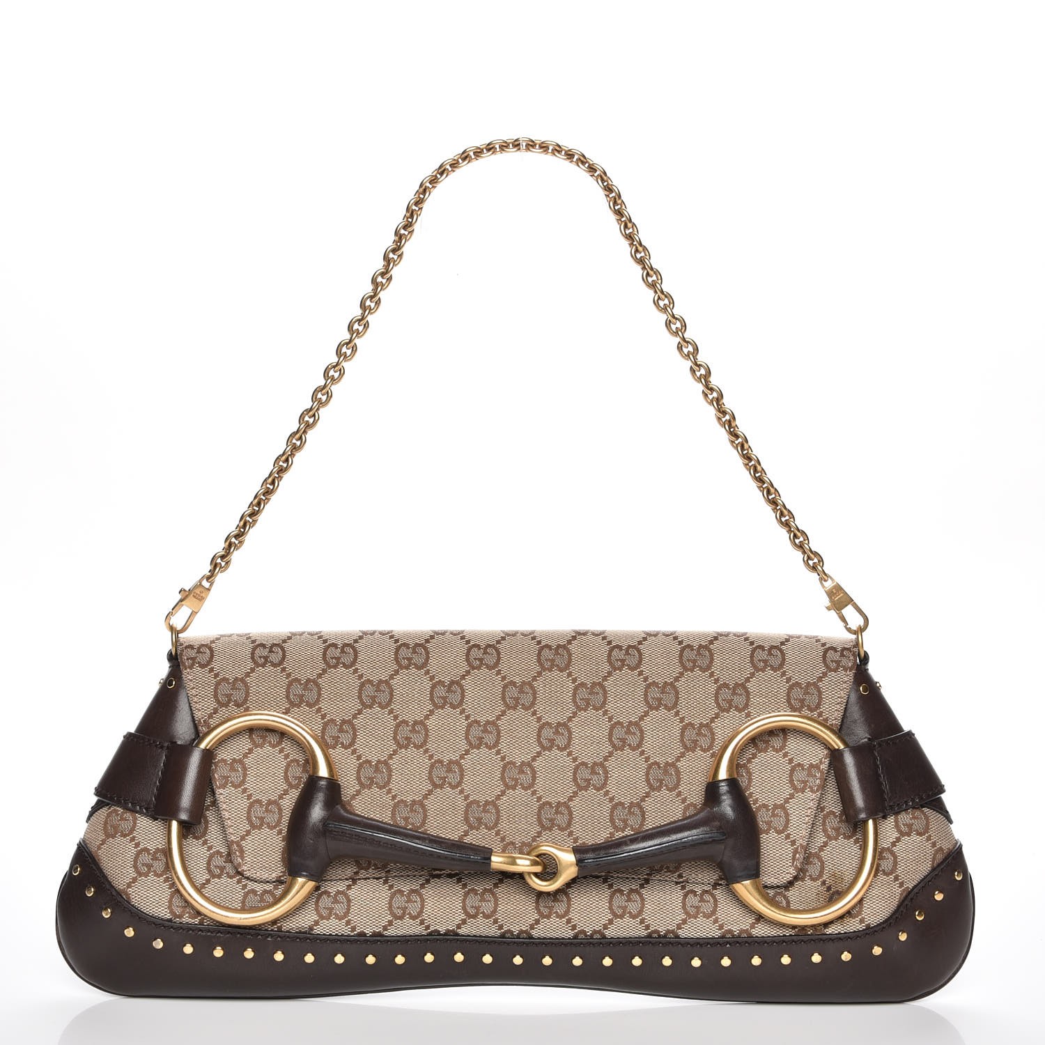 gucci monogram horsebit clutch