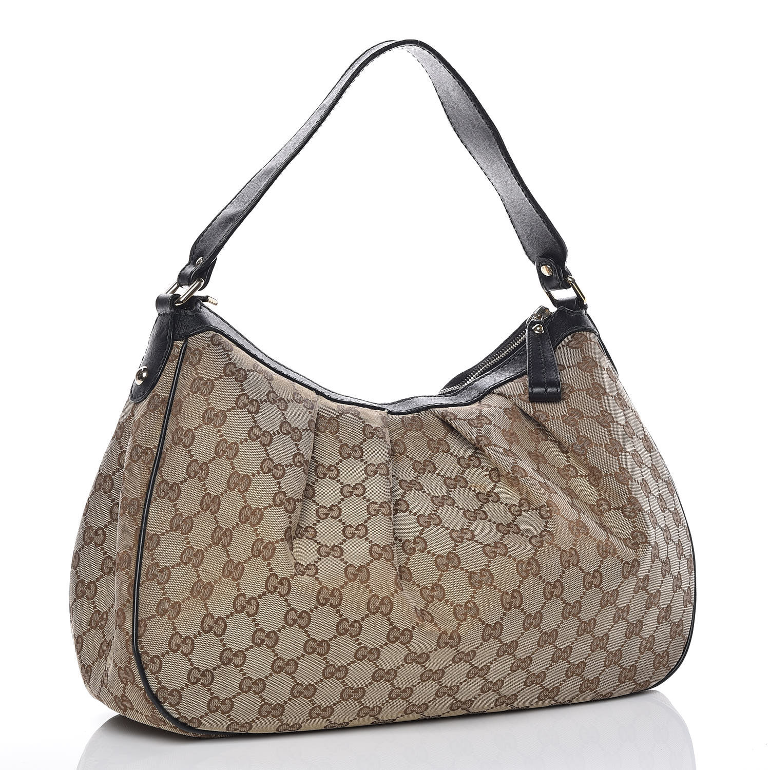 GUCCI Monogram Medium Sukey Hobo Black 390836