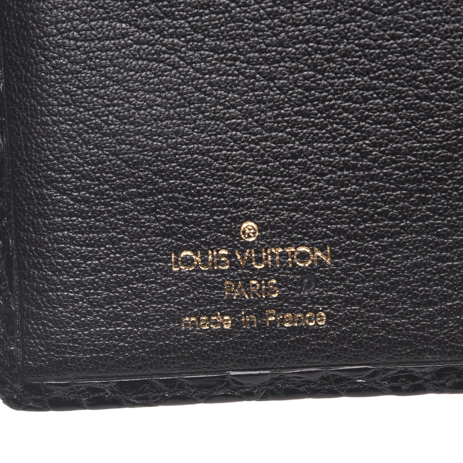 LOUIS VUITTON Alligator Checkbook Wallet Black 231629