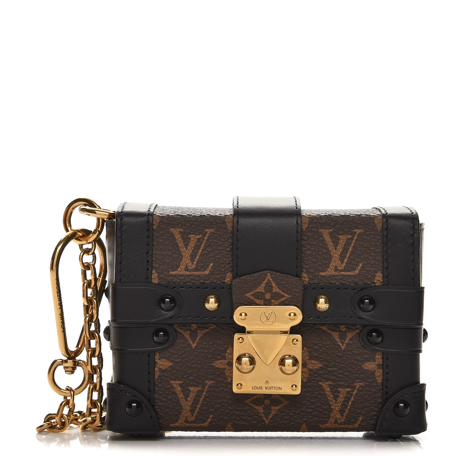 Louis Vuitton essential trunk monogram mini bag charm for petite