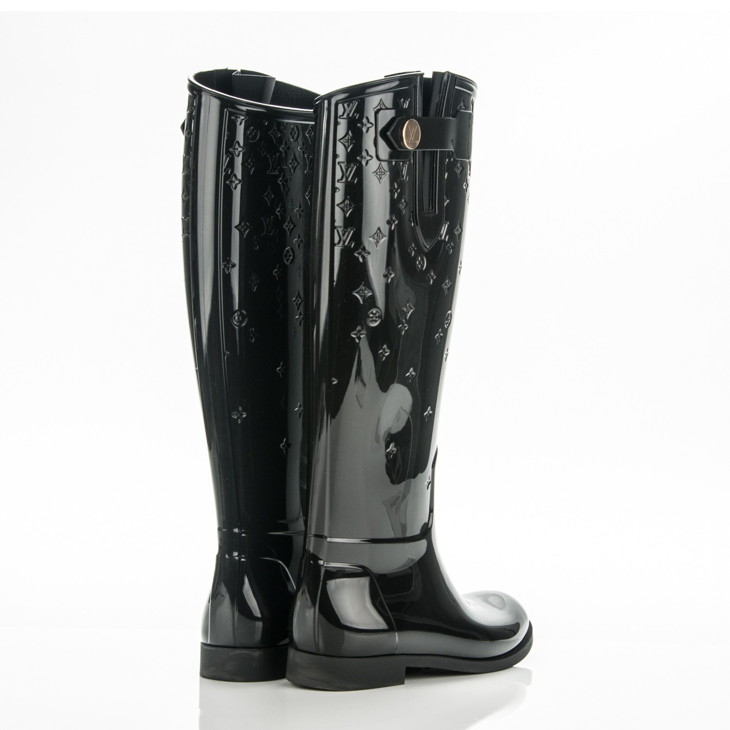 black louis vuitton rain boots