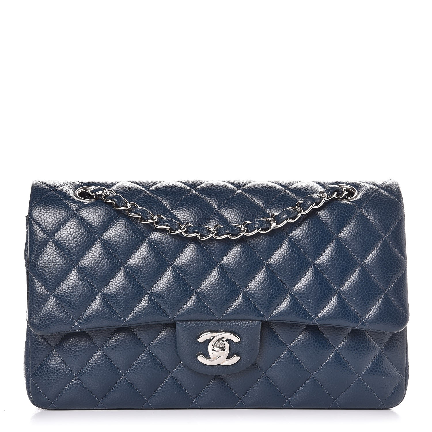 chanel flap bag navy blue