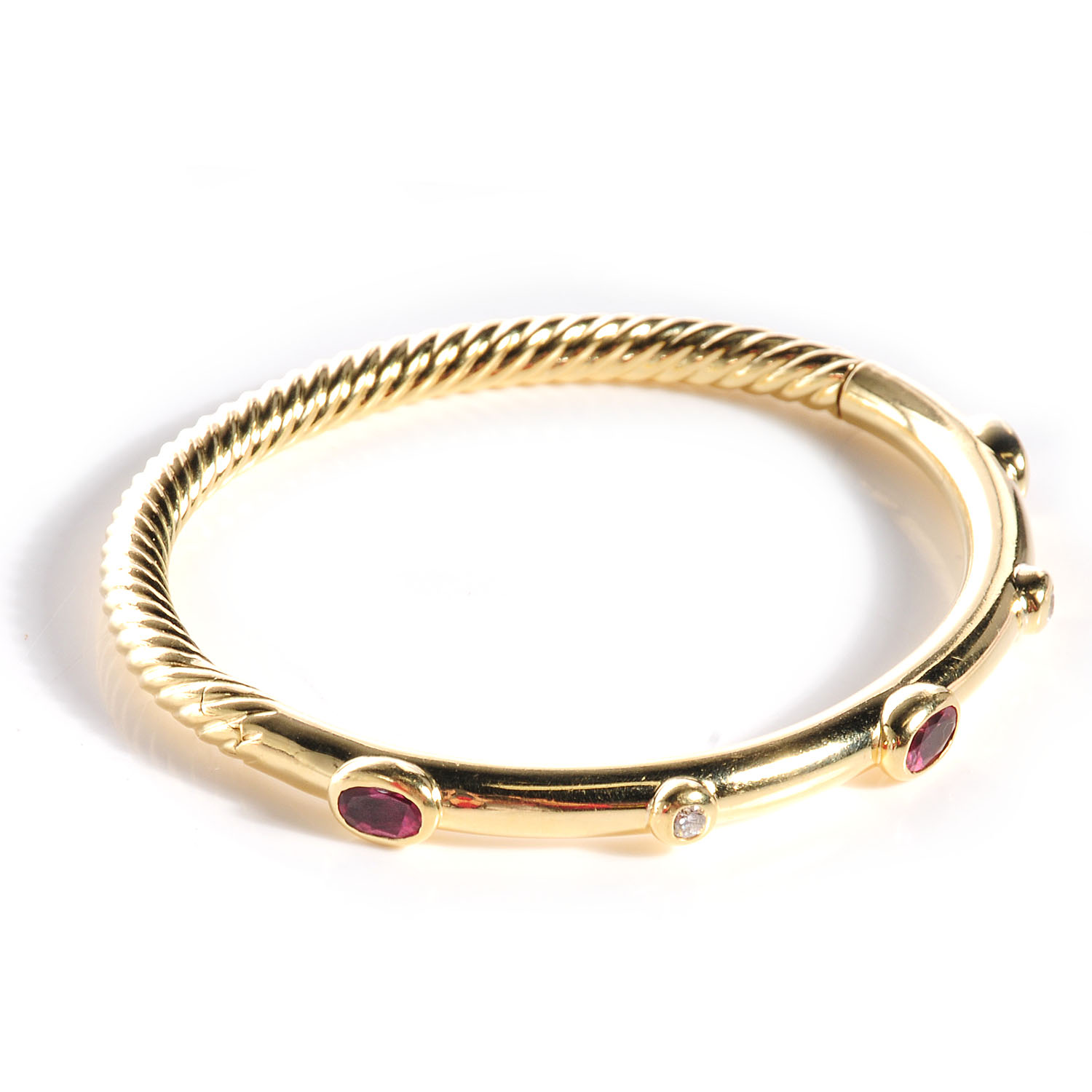 DAVID YURMAN 18k Yellow Gold Ruby And Diamond Bangle 79359