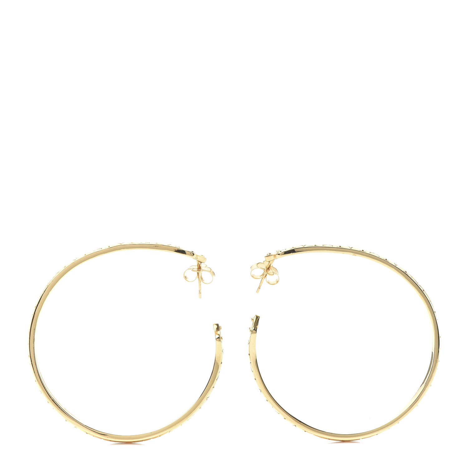 Louis Vuitton Nanogram Gold Tone Hoop Earrings M00220
