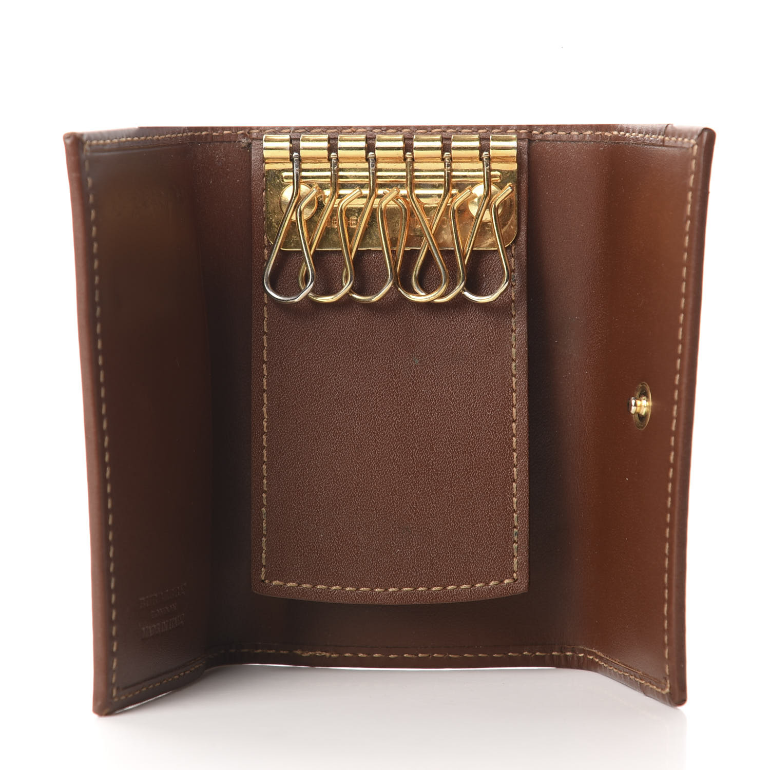 BURBERRY House Check 6 Key Holder Case Brown 649529 | FASHIONPHILE