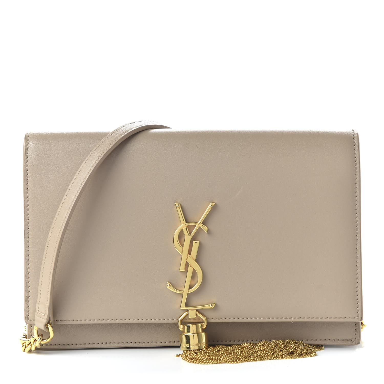 kate chain wallet with tassel in smooth leather