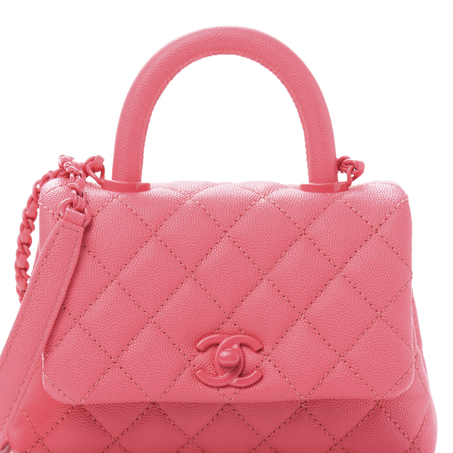 Chanel Caviar Quilted Incognito Extra Mini Coco Handle Flap Pink Fashionphile