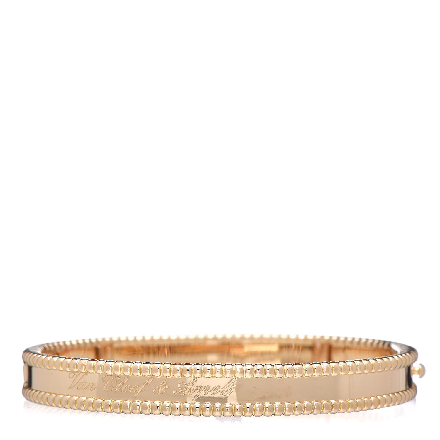 VAN CLEEF & ARPELS 18K Yellow Gold Perlee Signature Bangle M 414927