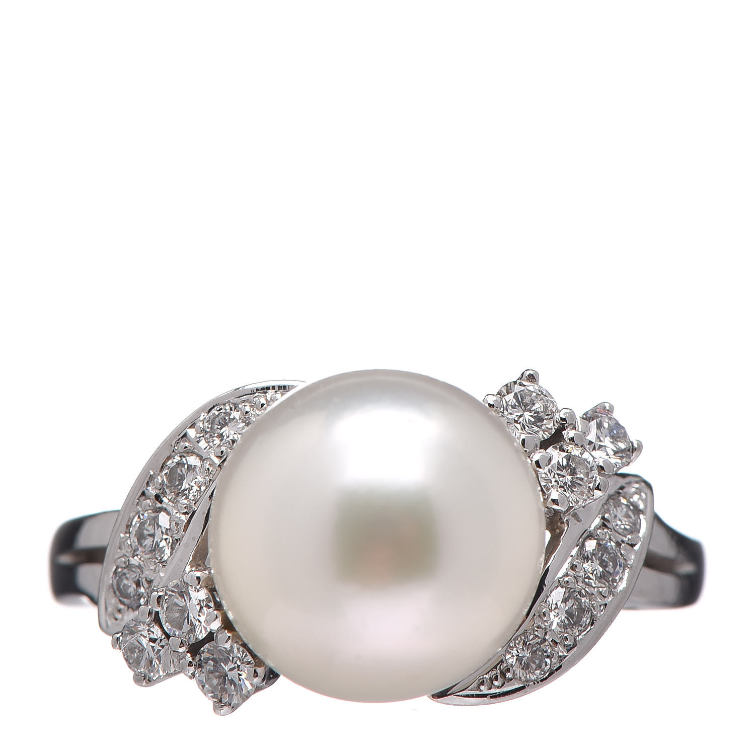 MIKIMOTO Platinum Diamond Akoya Pearl 9mm Ring 49 5 421023