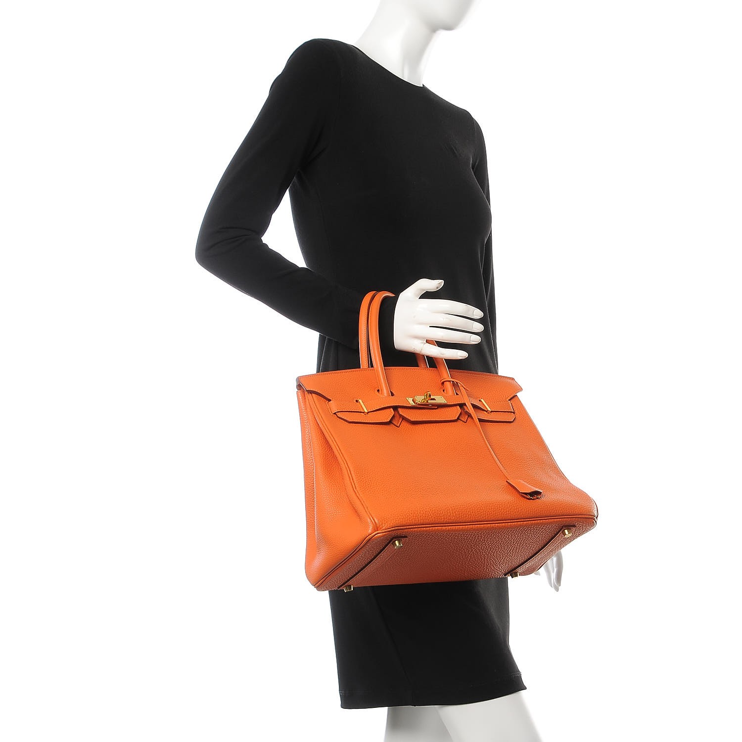 Hermes Birkin Bag 35 Togo Orange Handbag