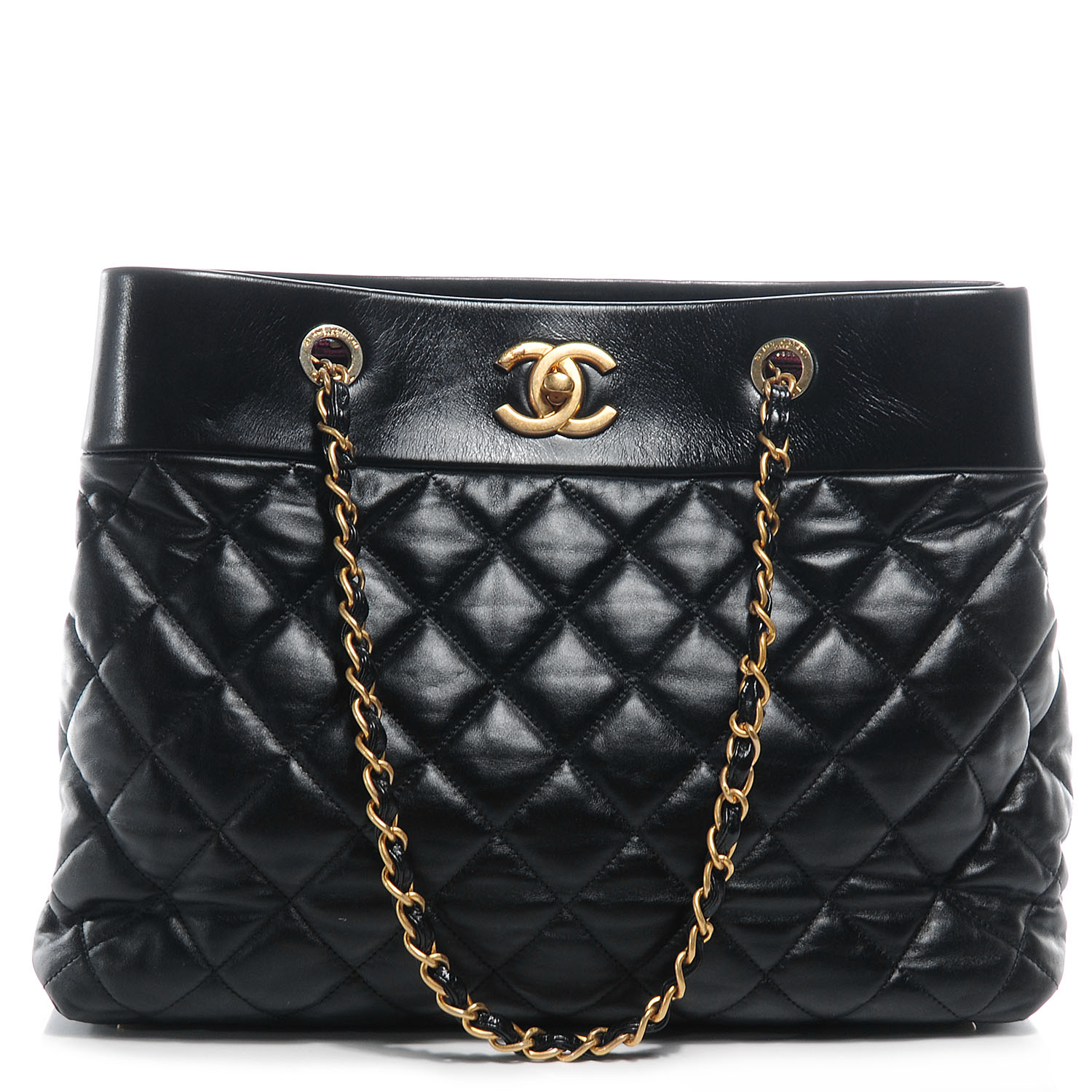 CHANEL Calfskin Soft Elegance Large Tote Black 60777