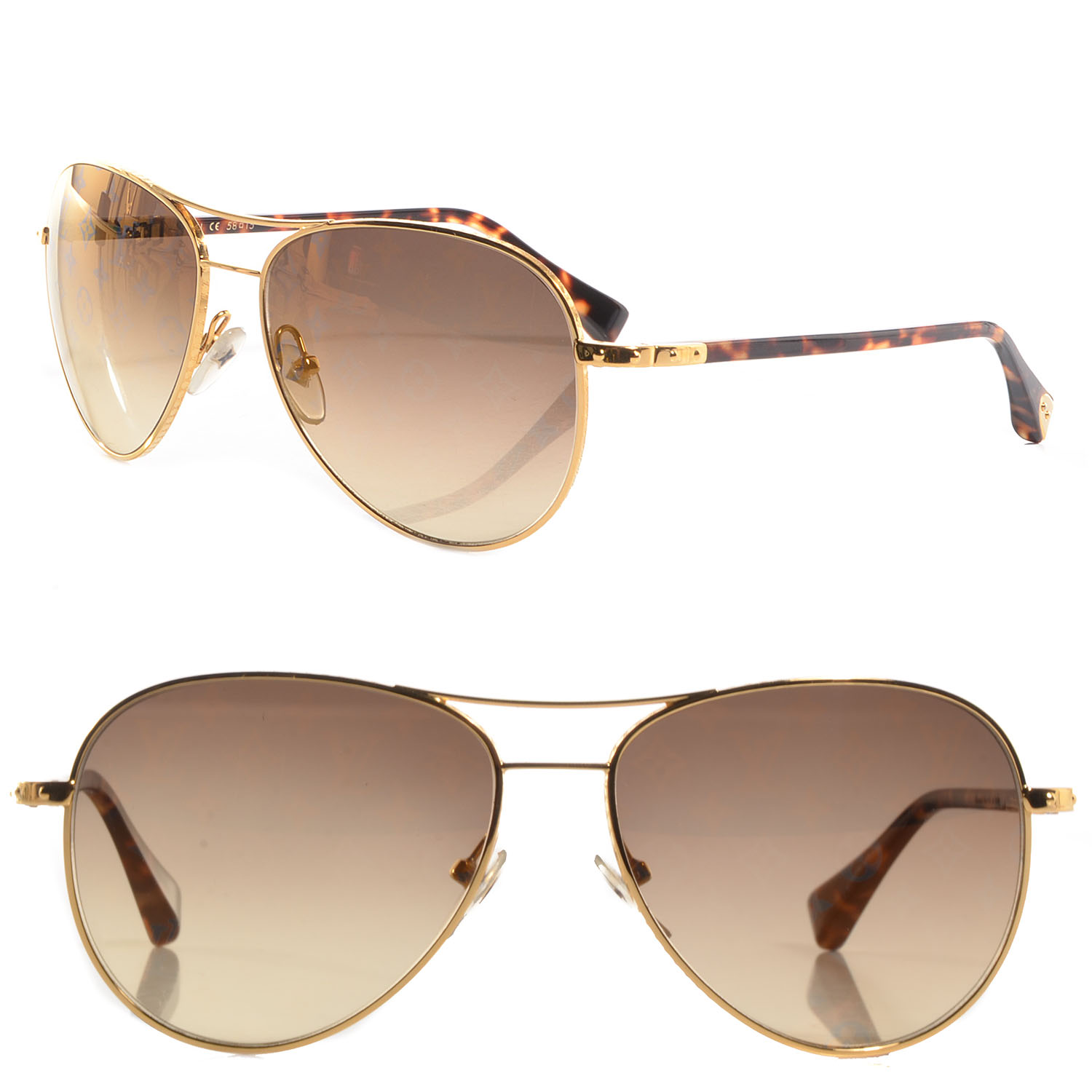 Louis Vuitton Conspiration Pilote Sunglasses Z0164u Gold 86938 1704