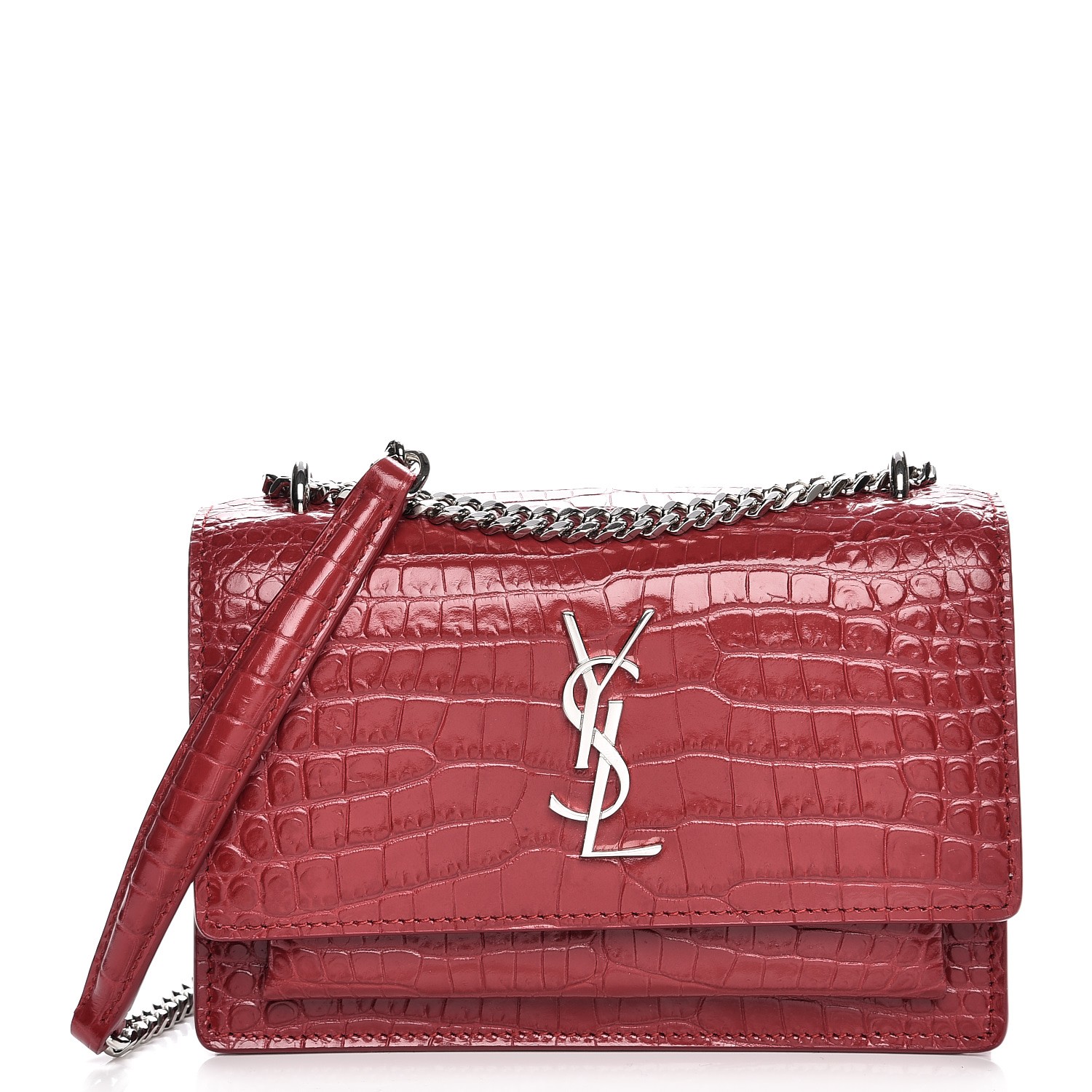 red ysl wallet on chain