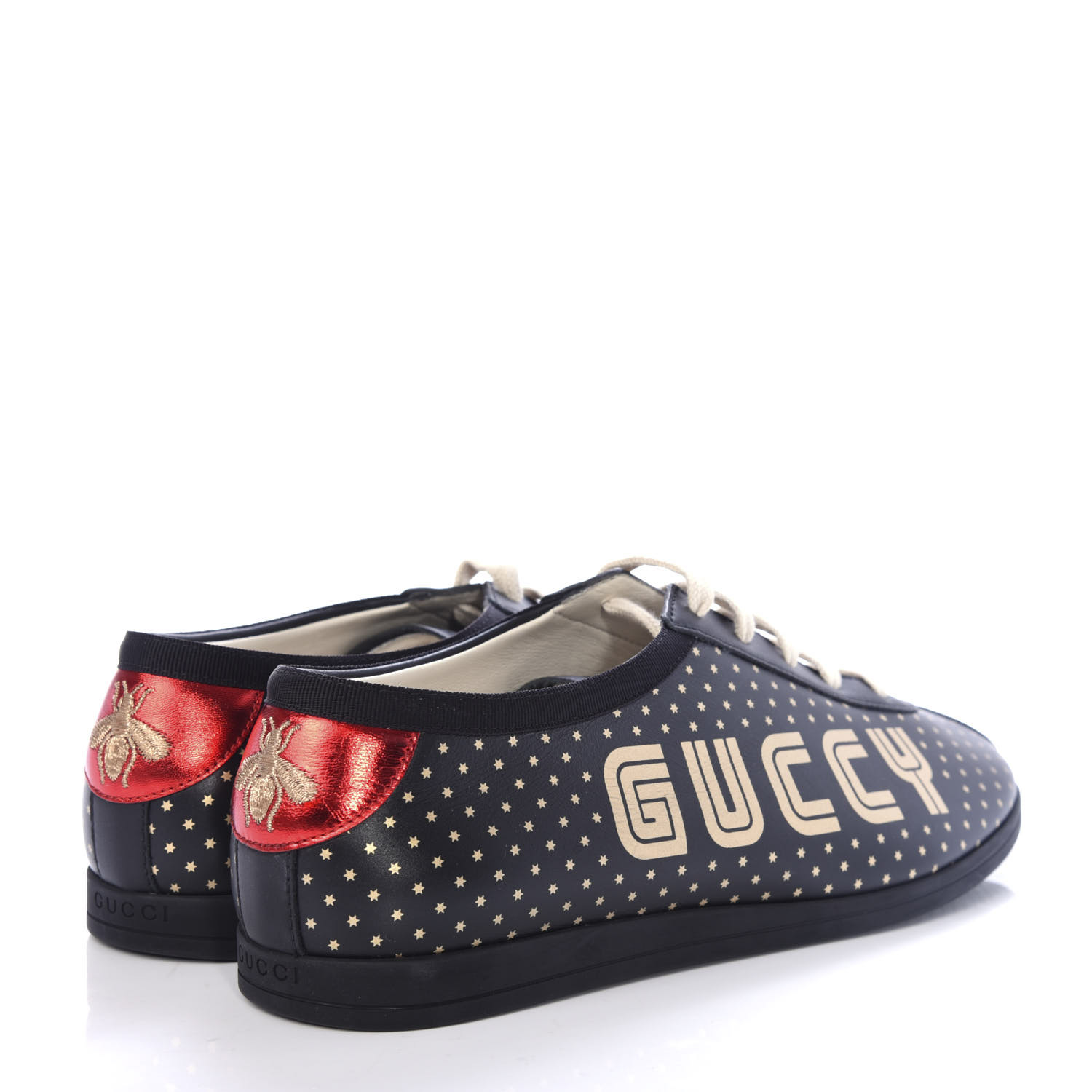 GUCCI X SEGA Calfskin Guccy Mens Falacer Sneakers 6 Black 691941 ...