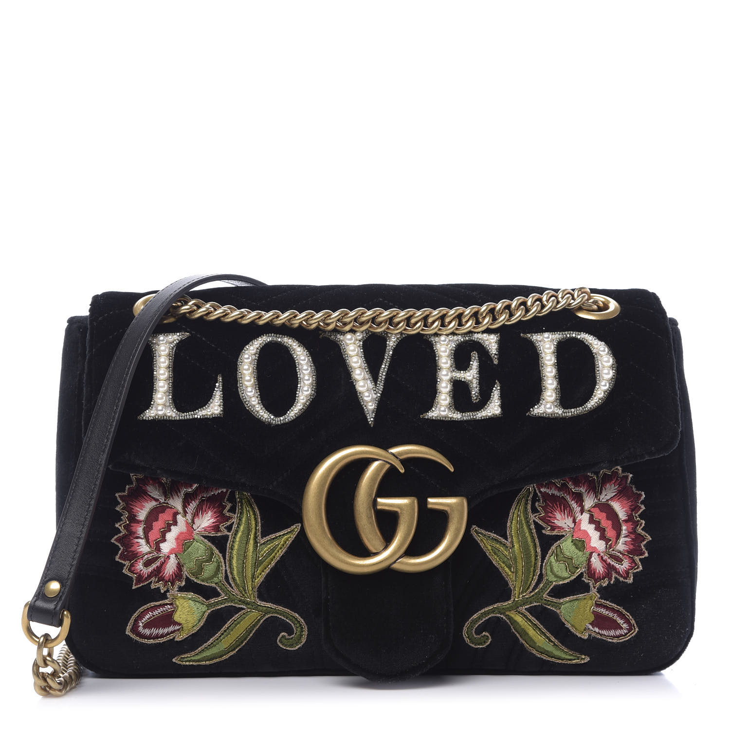 gucci black velvet bag