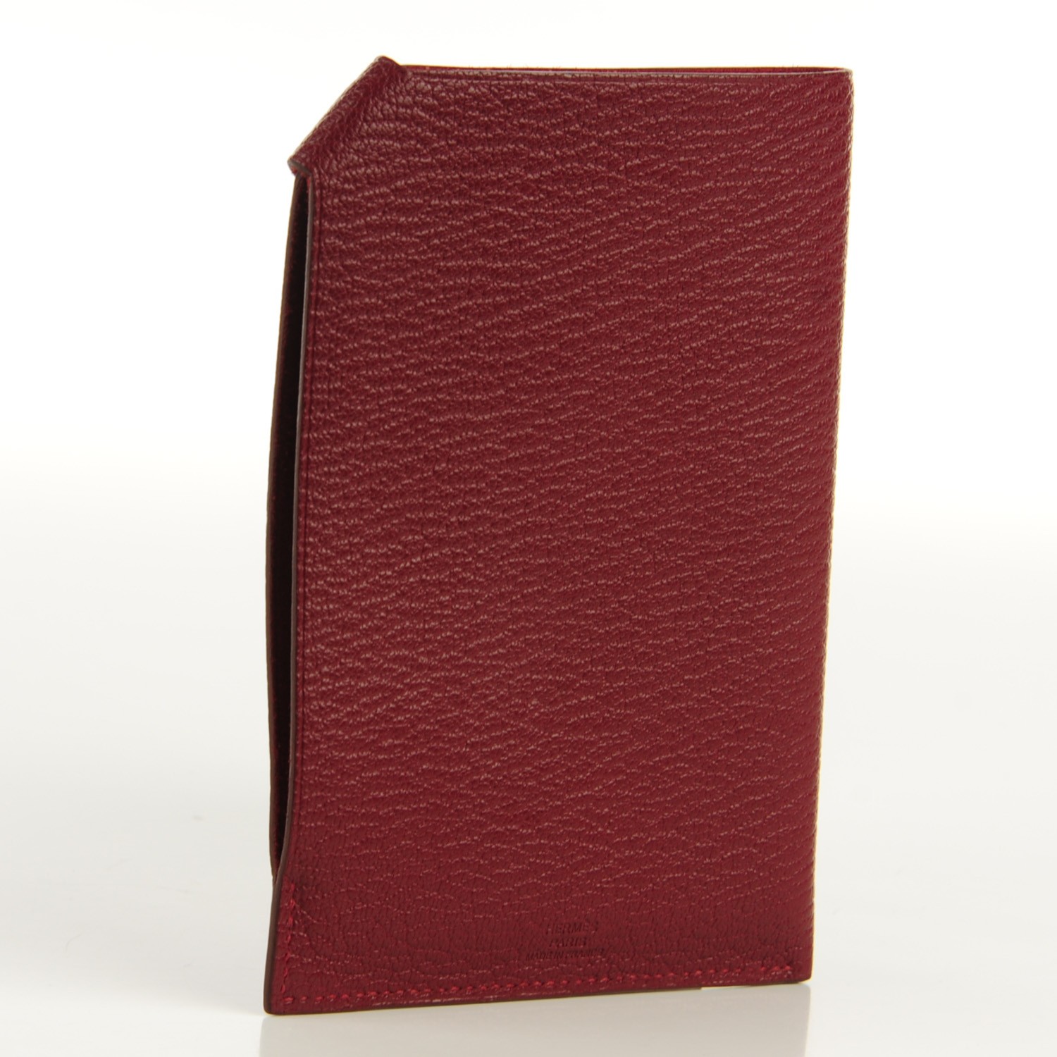 HERMES Chevre Mysore Tarmac PM Passport Holder Rouge H 122968 ...