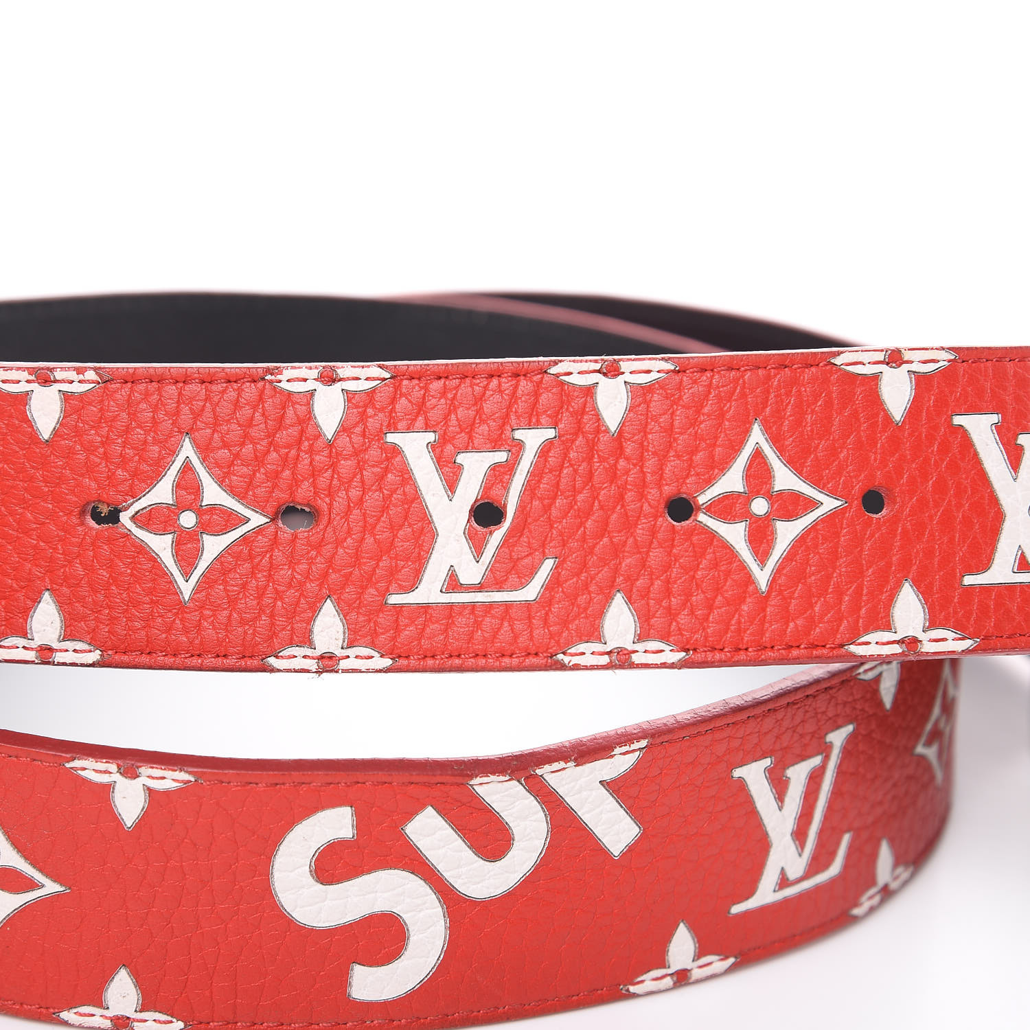 Louis Vuitton x Supreme Initiales Belt 40 MM Monogram Red 110 cm