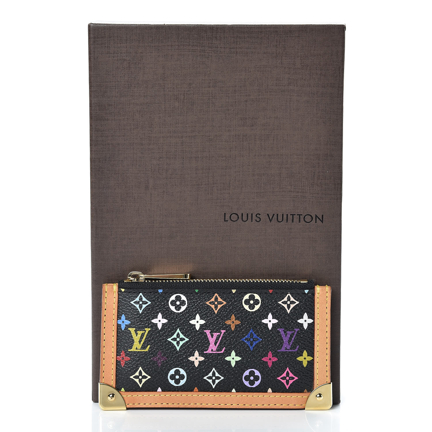 LOUIS VUITTON Multicolor Key Pouch Black 457428