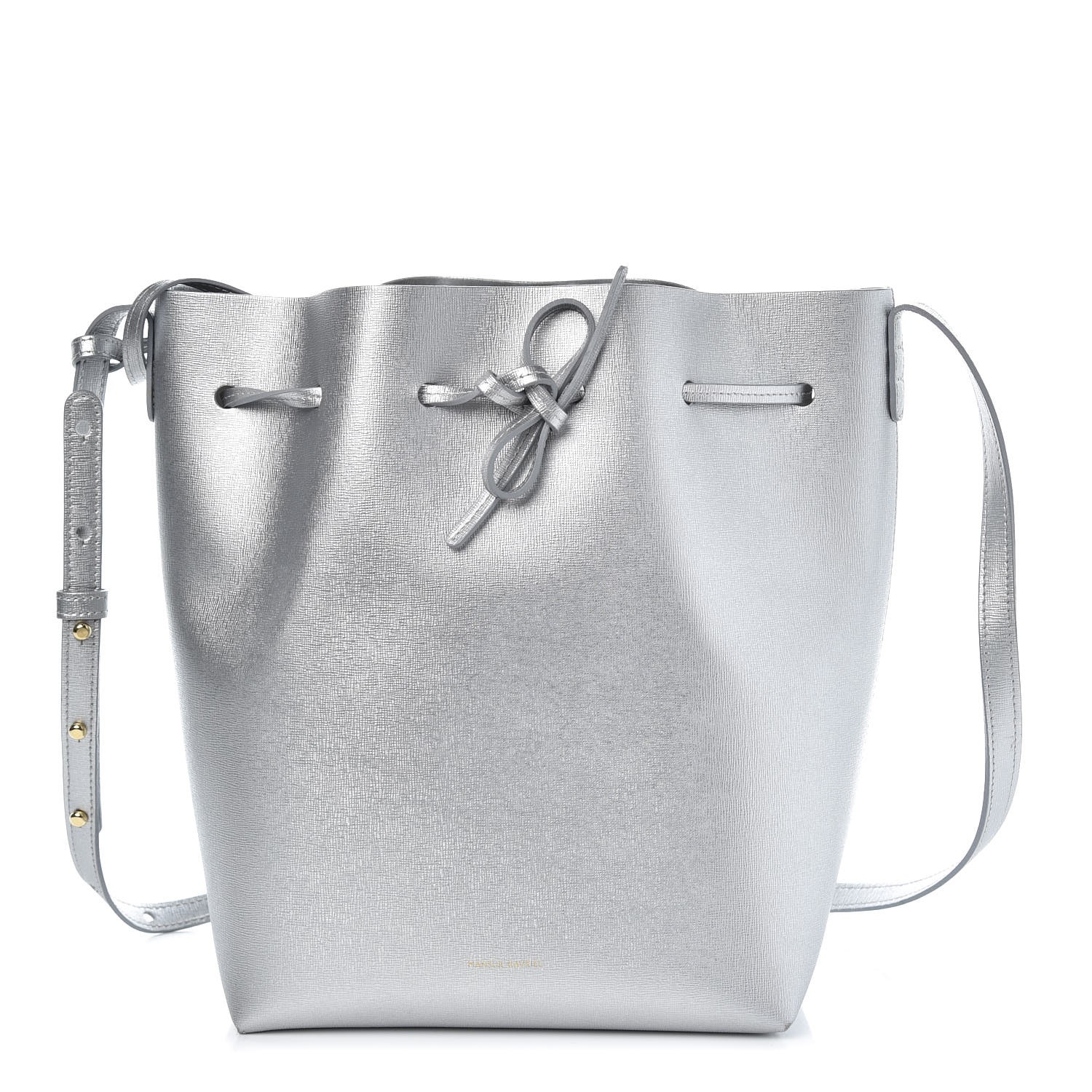 metallic bucket bag