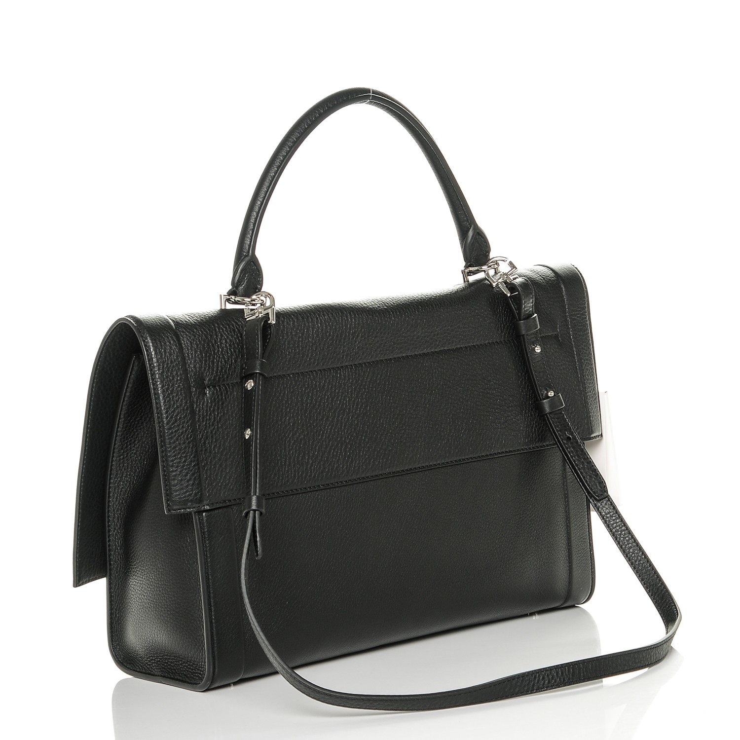 GIVENCHY Grained Calfskin Medium Shark Lock Satchel Black 191629 ...