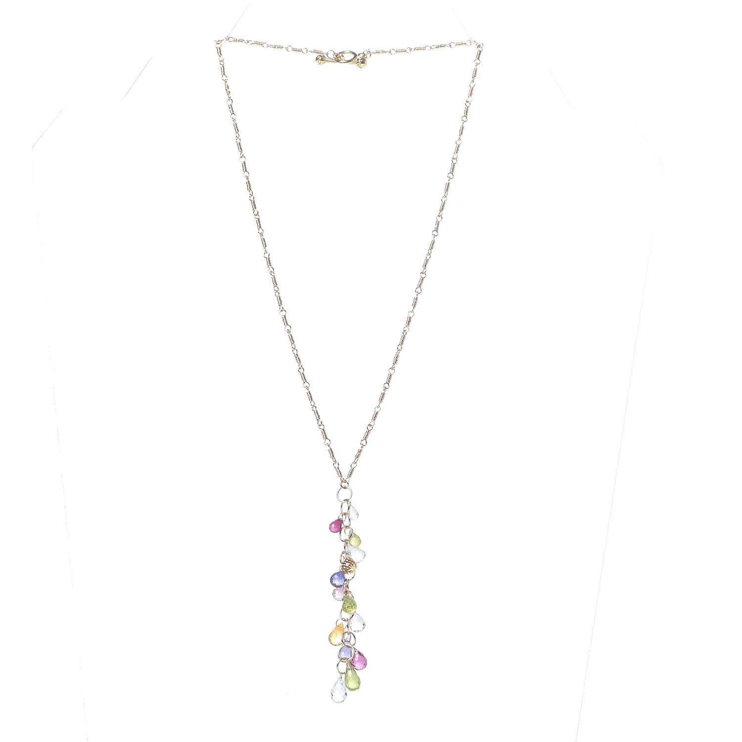 TIFFANY 18K Yellow Gold Rainbow Drops Necklace 482648