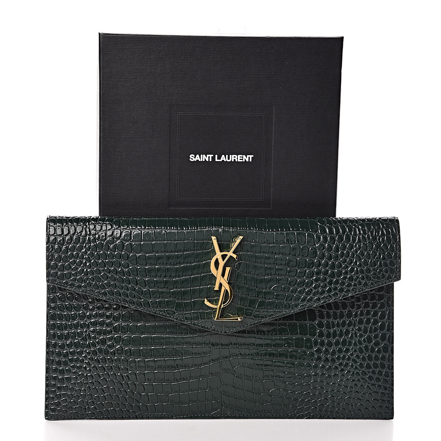 ysl uptown chain wallet crocodile