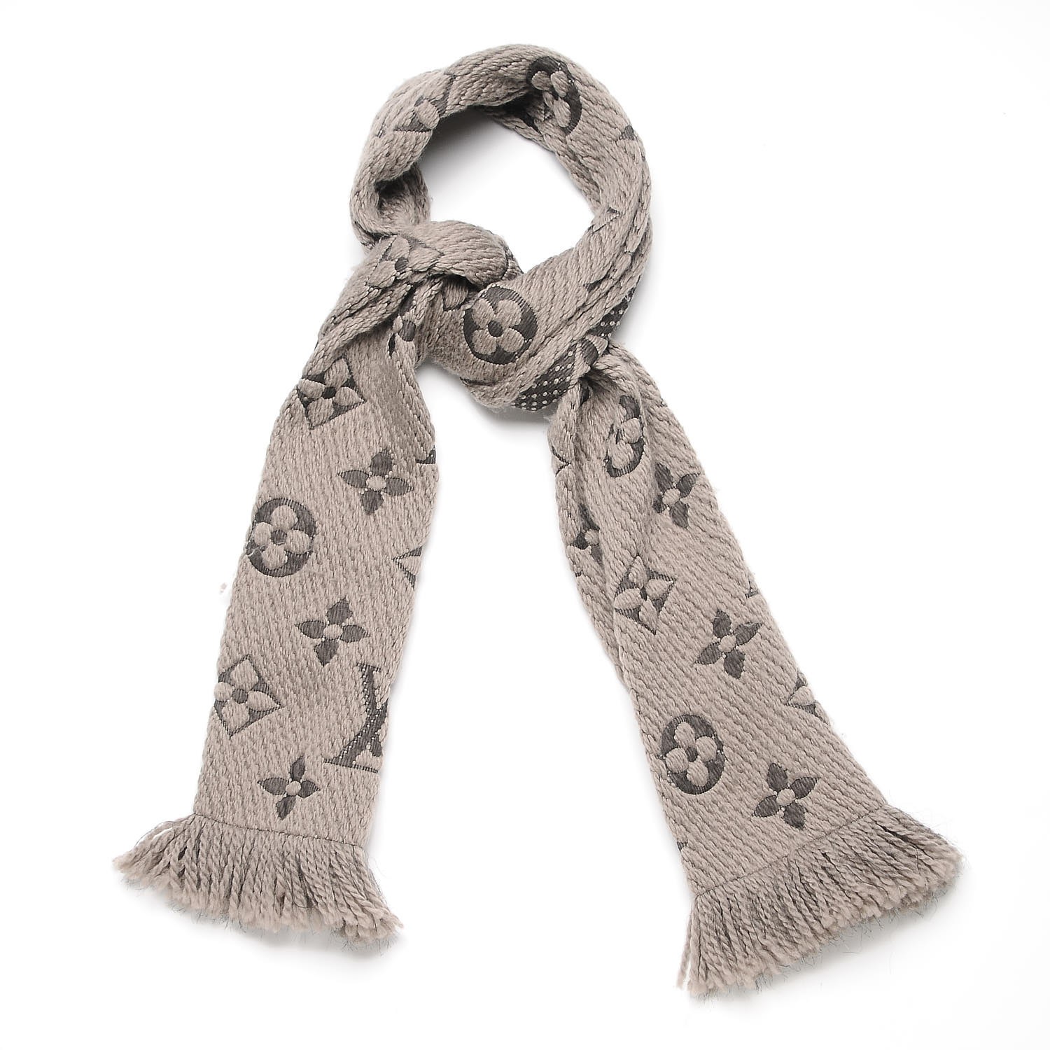 Vuitton New Logomania Grey Scarf For Sale at 1stDibs