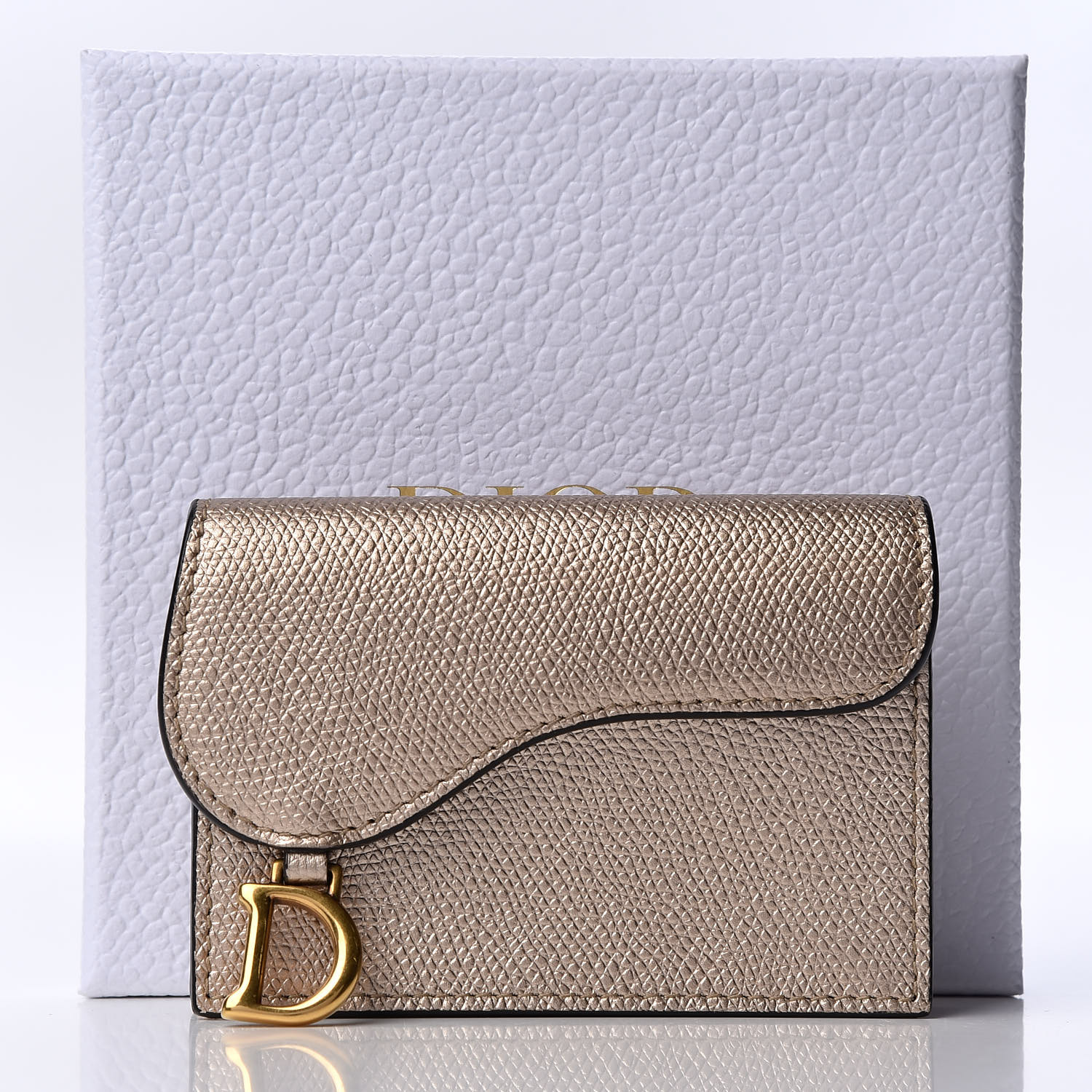 dior saddle calfskin card holder