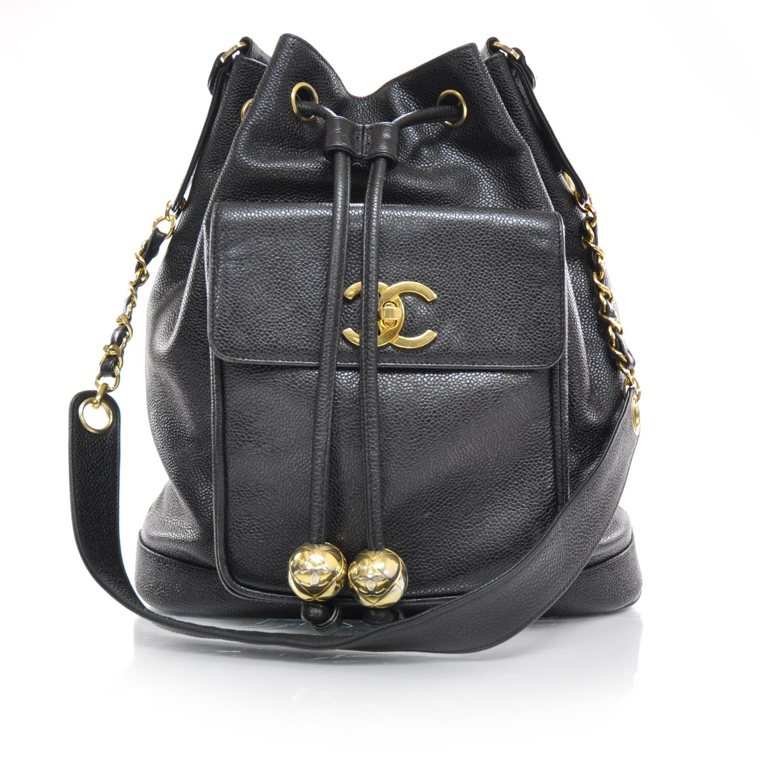 chanel black caviar shoulder bag