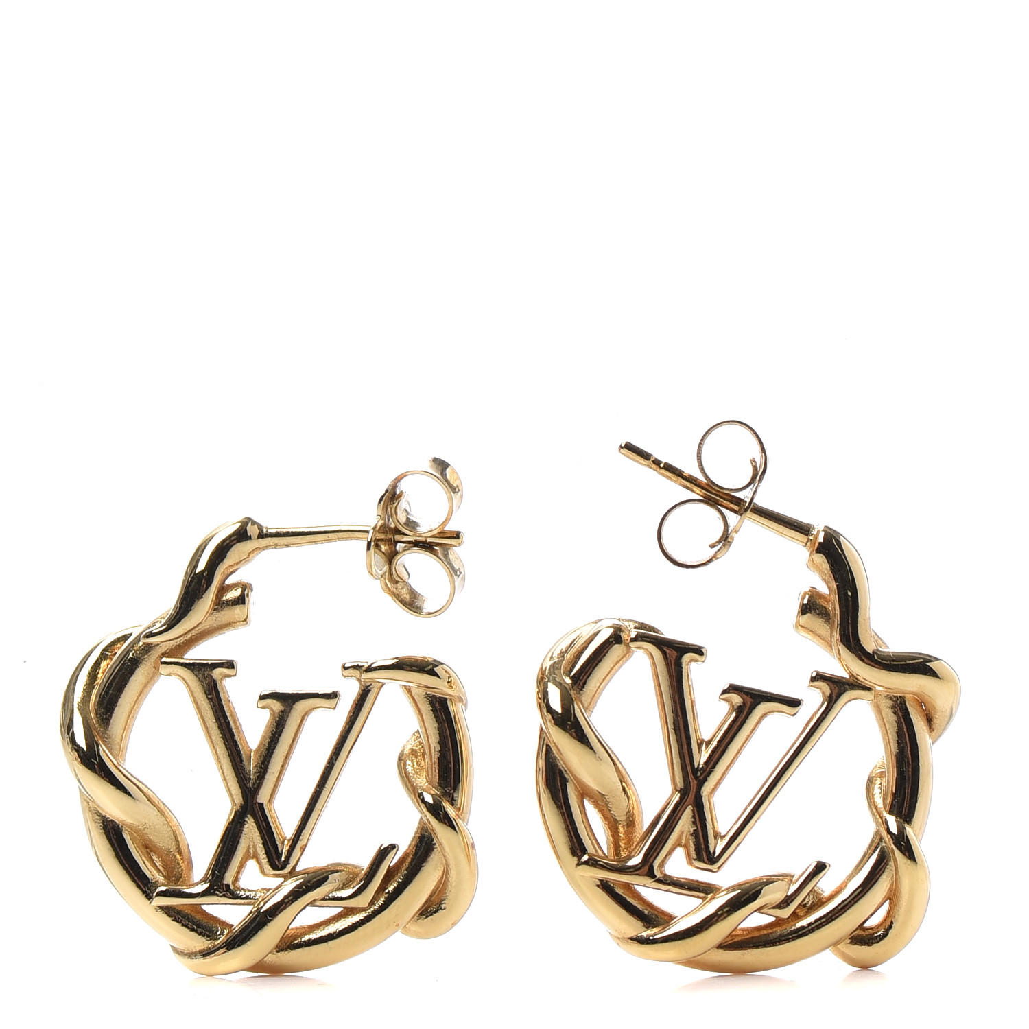 Louis Vuitton Louise Hoop Earrings Gold 580084