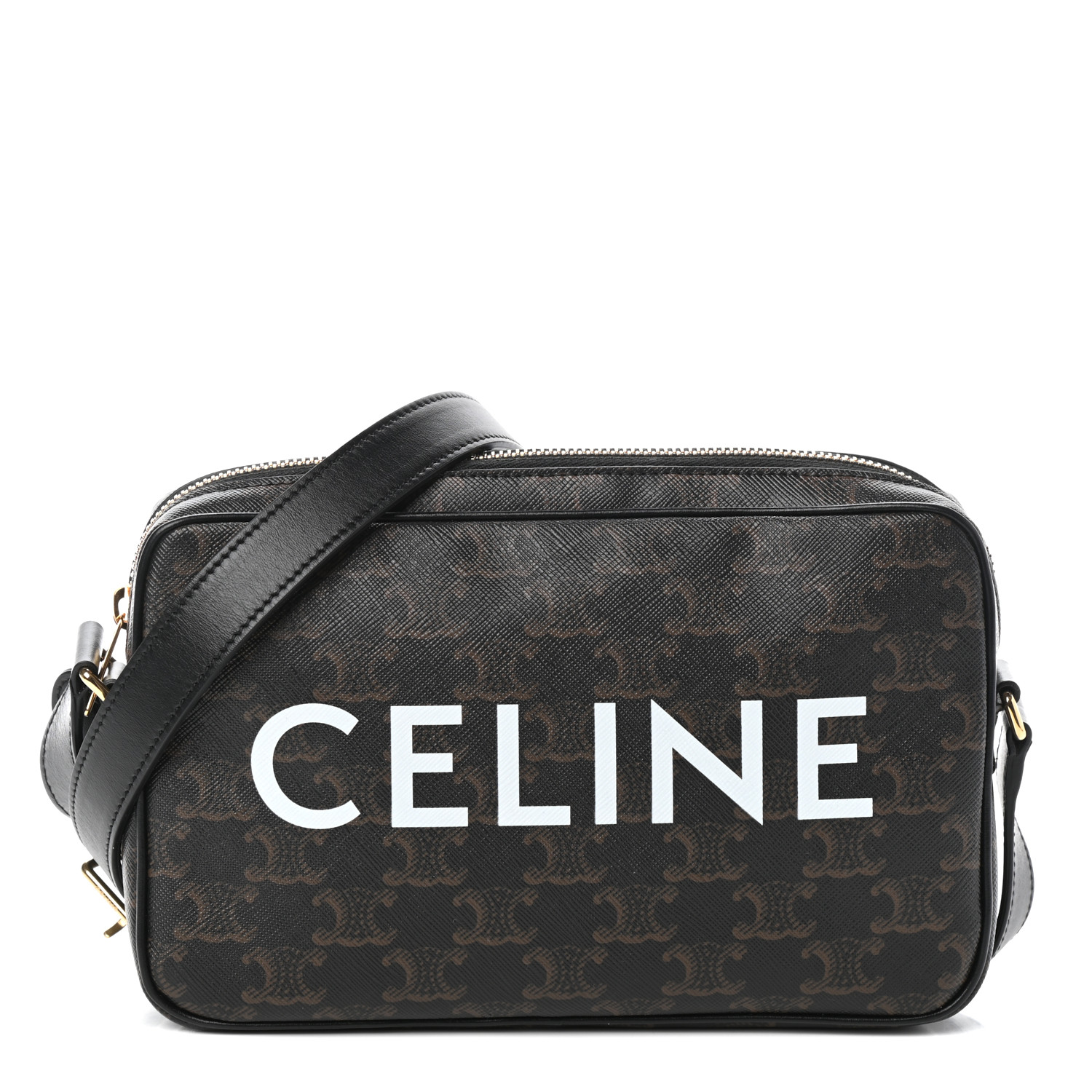 CELINE HOMME Triomphe Mini Leather-Trimmed Logo-Print Coated-Canvas  Messenger Bag for Men
