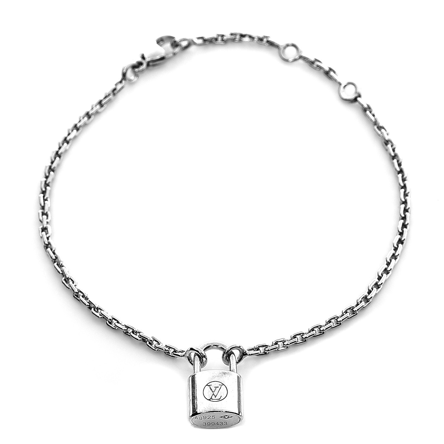 LOUIS VUITTON Bracelet Lockit Ag925 Silver Authentic E0061