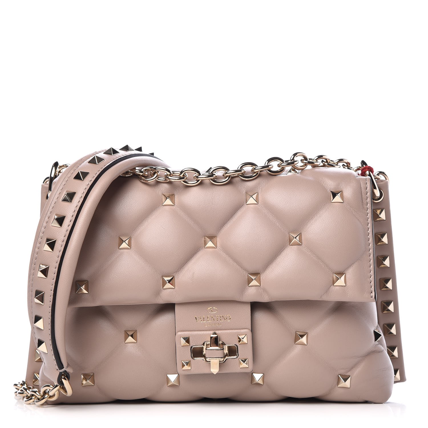 VALENTINO Nappa Candystud Single Shoulder Bag Beige 316539