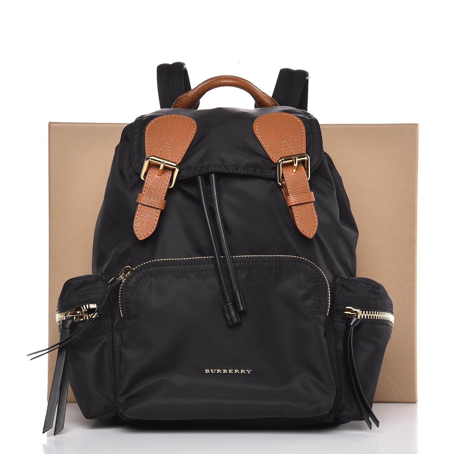 BURBERRY Nylon Medium Rucksack Backpack Black 283212