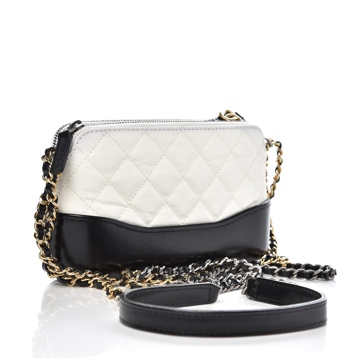 chanel white clutch with chain