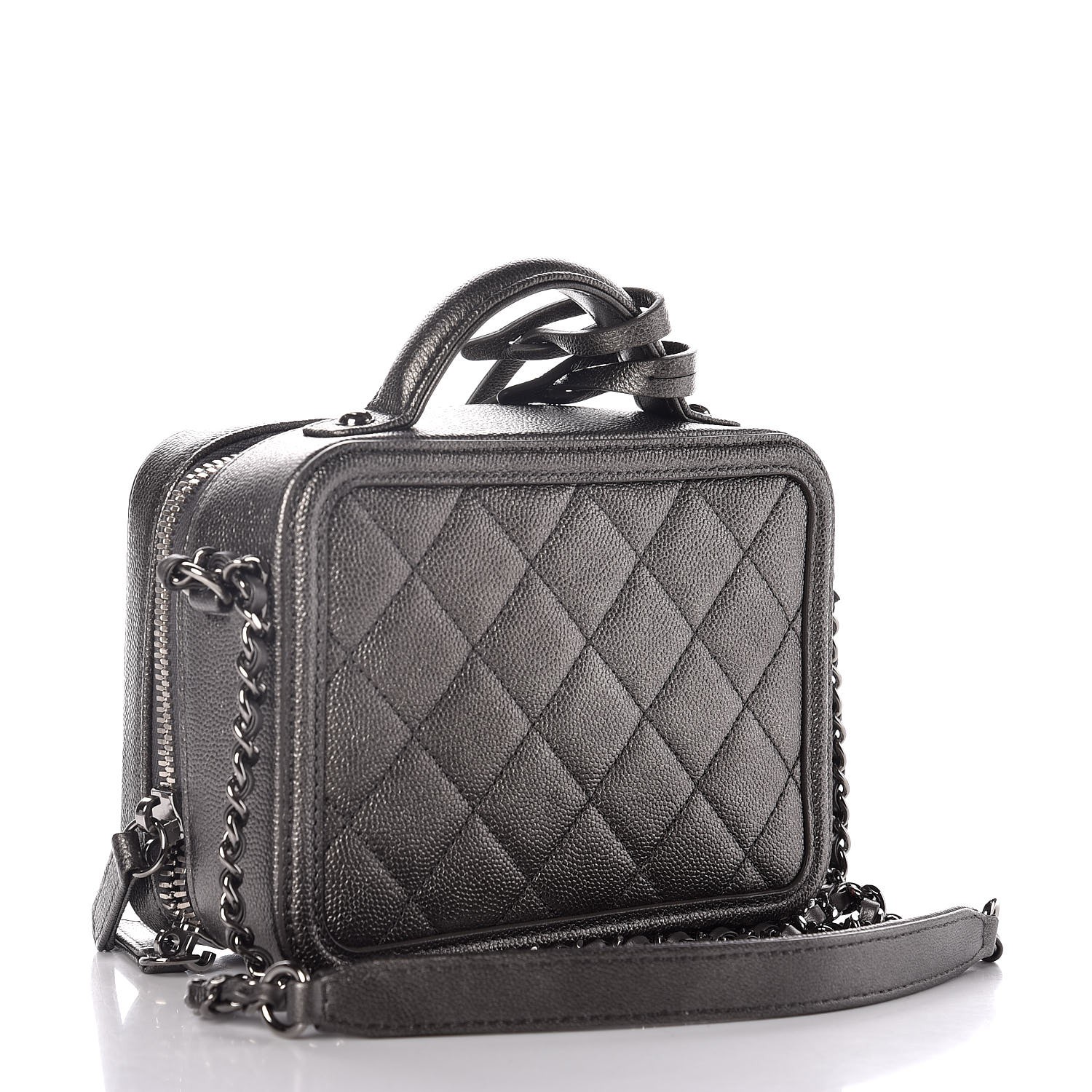 chanel caviar quilted small cc filigree vanity case