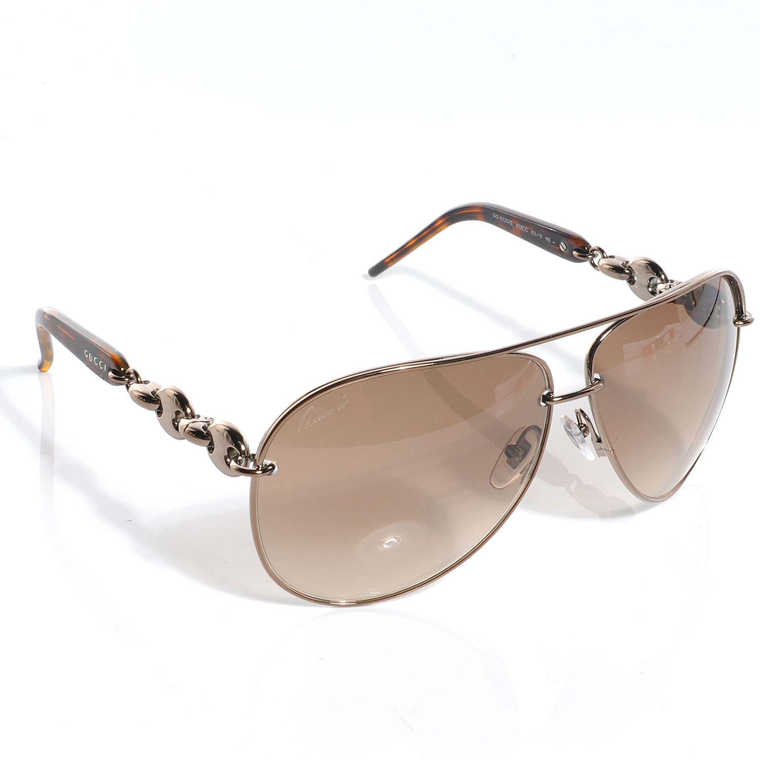 GUCCI Aviator Sunglasses 4225S Tortoise 58018