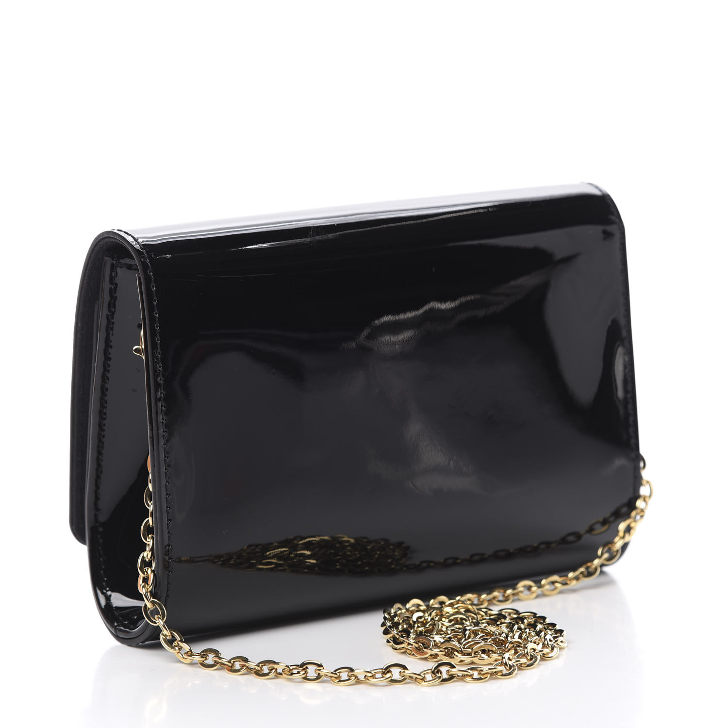 louis vuitton black patent leather clutch