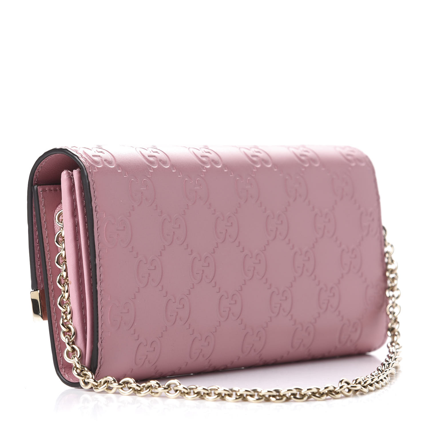 GUCCI Guccissima Signature Chain Wallet Pink 616152