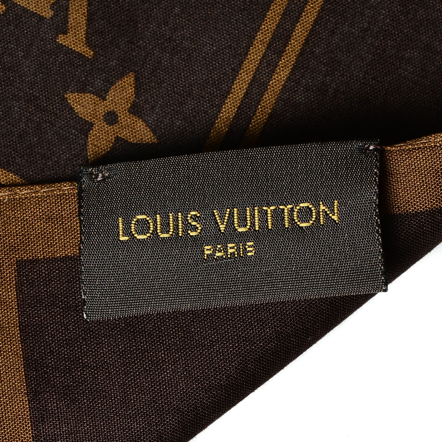 Louis Vuitton Classical Monogram Scarf Brown Silk ref.50249 - Joli