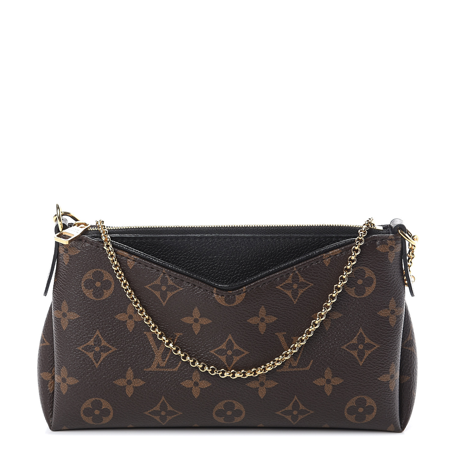 LOUIS VUITTON Monogram Pallas Clutch Black 560305